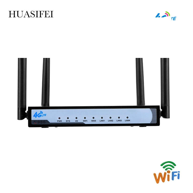 HUASIFEI Router Wifi Sim 4g Lte Unlocked 3G/4G Wireless Wifi Router 300mbps CPE Router Mobile 4 External Antenna For Indoor Home