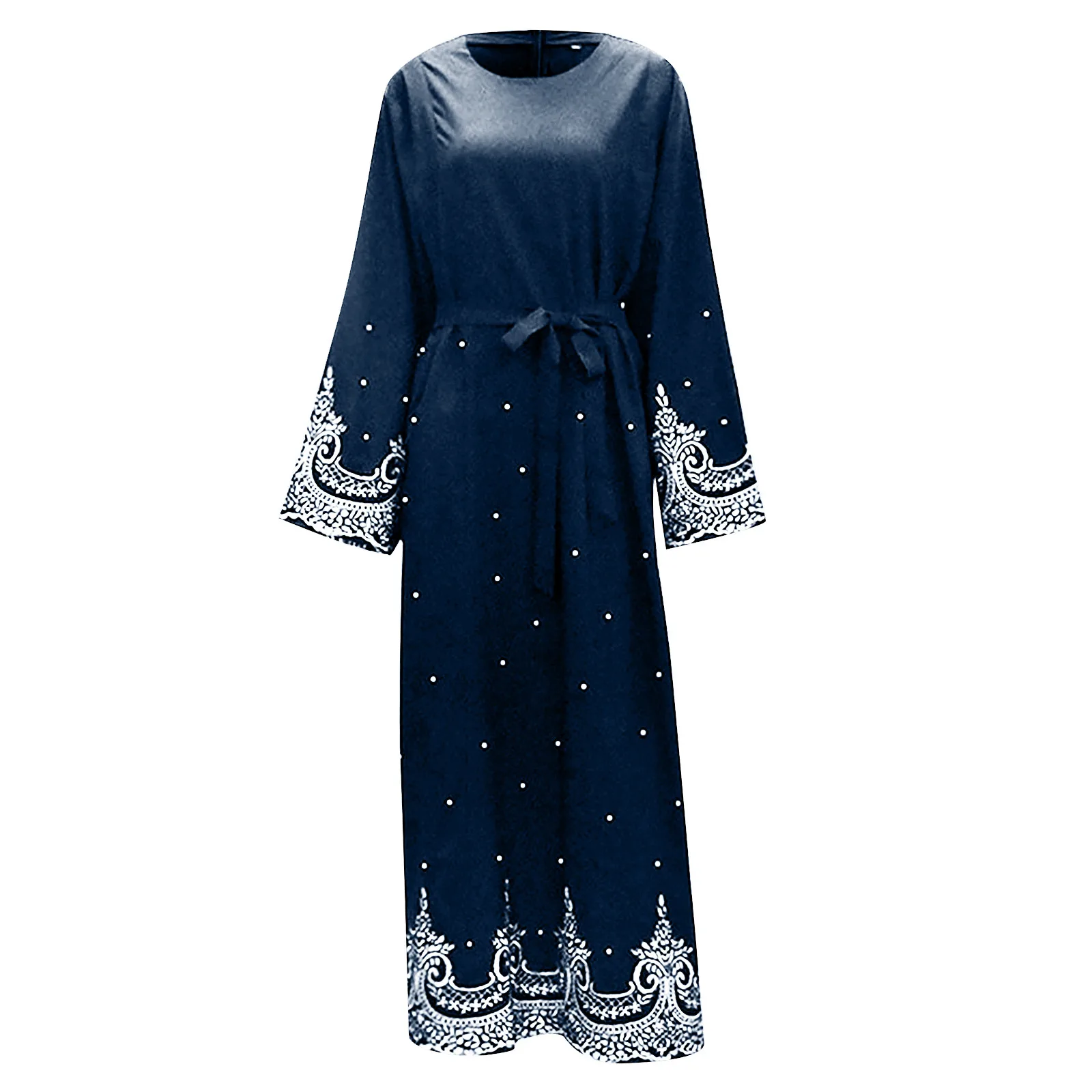

New Summer Dress Women Ethnic Robes Abaya Islamic Muslim Middle Maxi Dress Bandage Kaftan Dresses For Women 2021 Vestidos