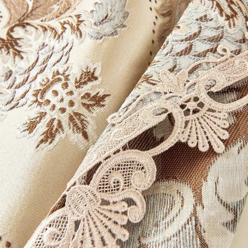 

European Chenille Lace Table Cover Cloth Square Rectangular Jacquard Home Kitchen Party Tea Dining Tablecloth Chair Cover Set