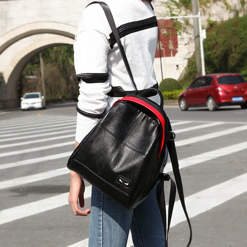 

Fashion New Women Backpack For School Teenagers Girls High Quality Sheepskin Soft Leather Double Shoulder Travel Bags Mochilas