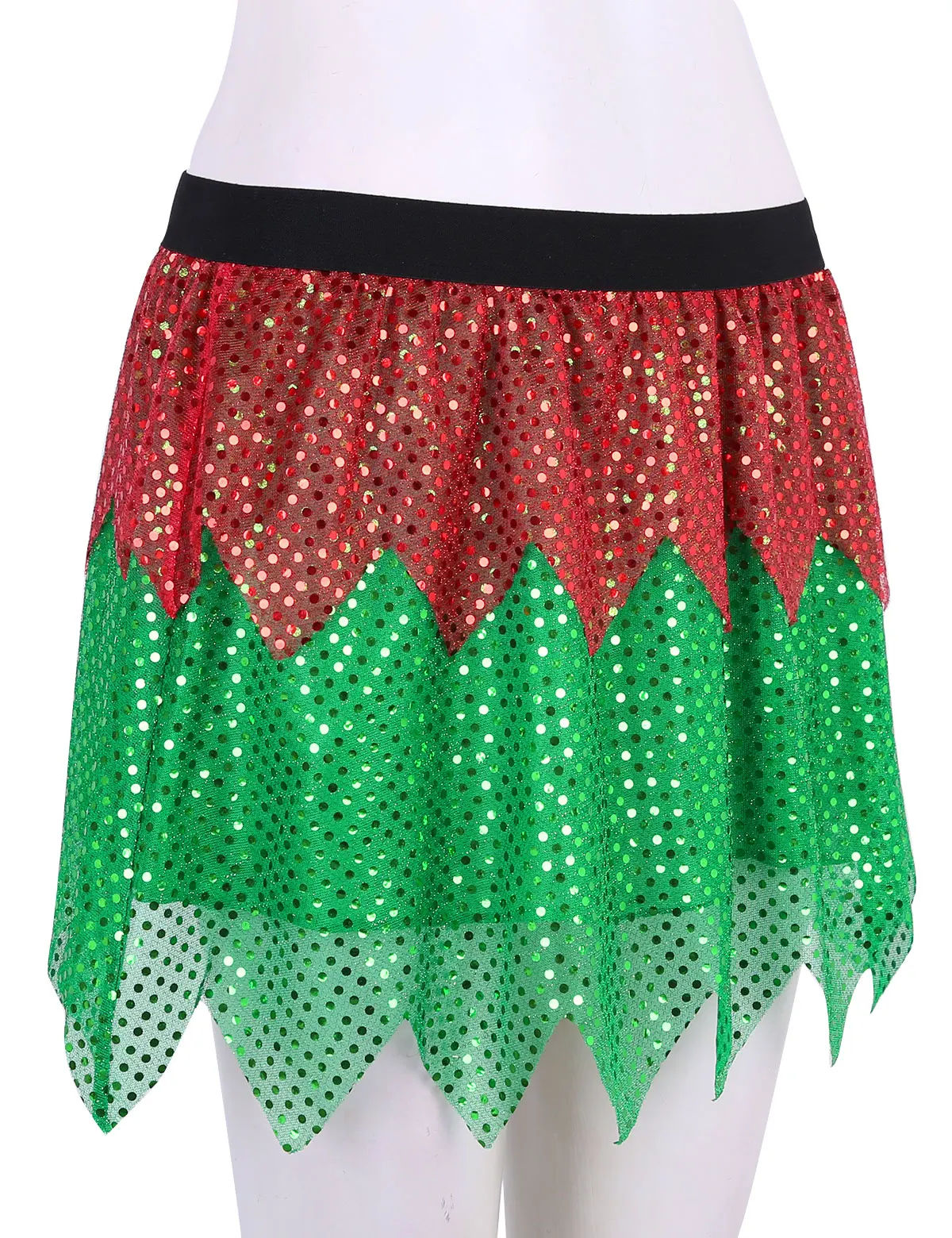 Мини-юбка женская блестящая с поясом на резинке трапециевидная | Тематическая