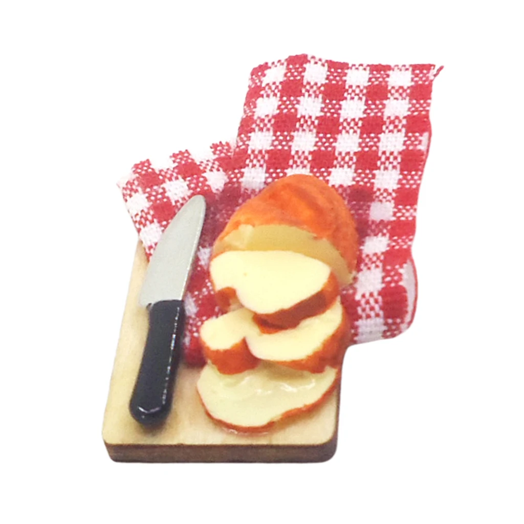 Масштаб 1/12 миниатюрный кукольный домик кухня хлебобулочные ножи ткань на борту