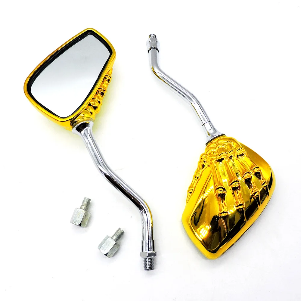 Новинка 1 пара левый и правый скелет череп хром ручной двигатель мотоцикла