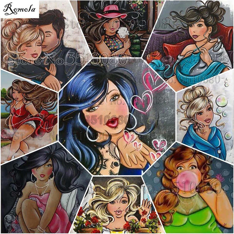 

diamond 5D DIY paintings Women Collection room decor full square Embroidery Pattern Cross stitch kits mosaic stickers