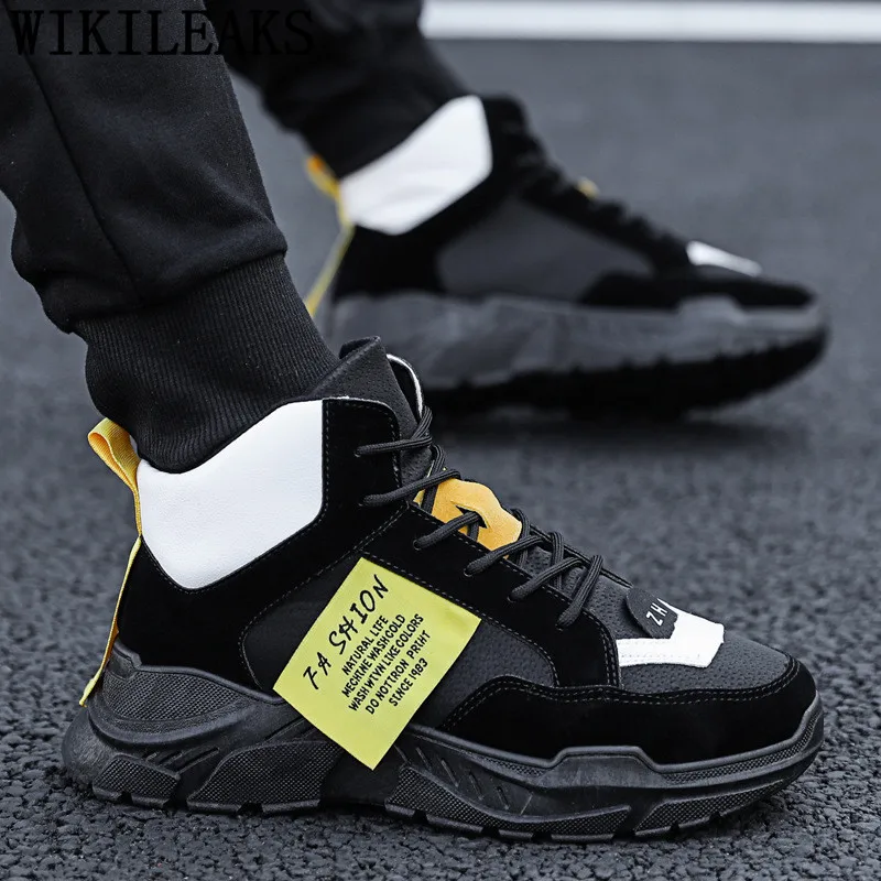 Hip Hop Shoes Ankle Boots Men Moccasins High Top Sneakers Fashion 2022 Designer Quality Bota Masculina | Обувь