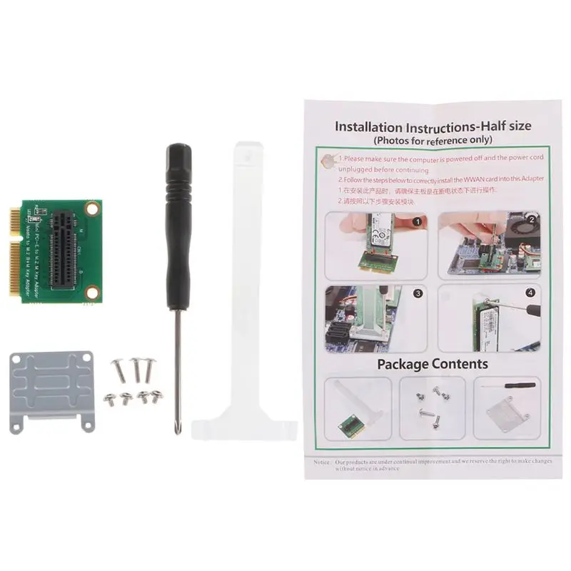 

Адаптер M.2 NGFF Nvme SSD на Mini PCI-E, вертикальный адаптер с кронштейном для SSD 2280 типа NVME