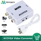 HD AV2VGA видеоконвертер преобразователь AV RCA CVBS к VGA видеопреобразователь с 3,5 мм аудио к ПК HDTV мини конвертер