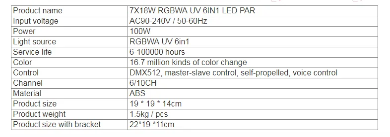 25 Угол большие линзы 7x18 Вт led Par огни RGBWA UV 6в1 плоский par led dmx512 Диско Огни профессиональное студийное диджейское оборудование