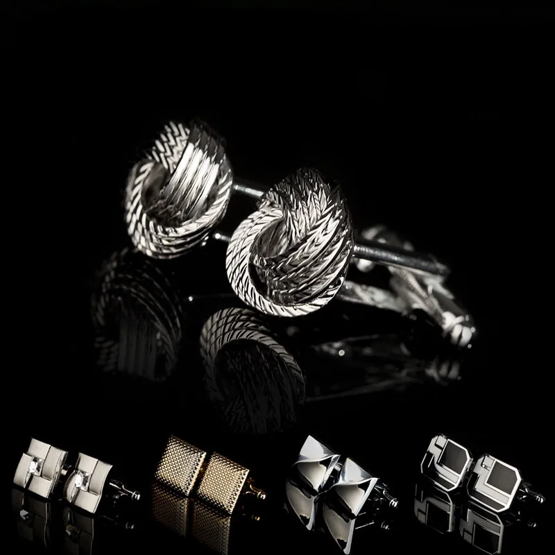 Top Quality Luxury Cufflink Set For Men Classic Meter Tie Clips Cufflinks Sets Copper Bar Golden Collar Pin Jewelry | Украшения и