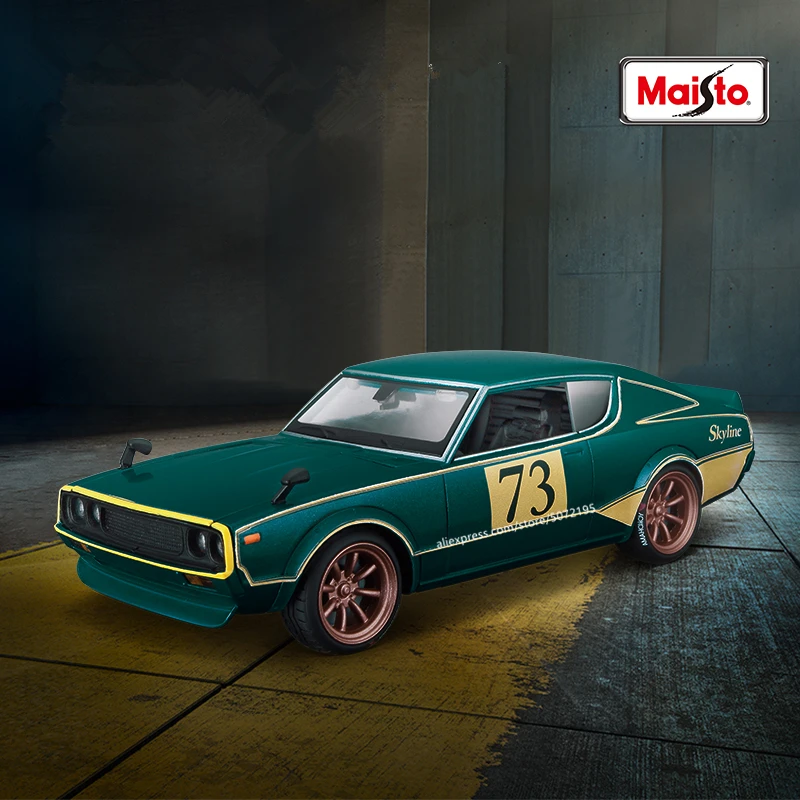 Прецизионная модель автомобиля Maisto 1:24 Модель Nissan Skyline 2000GT-R 1973 KPGC 110 литой под