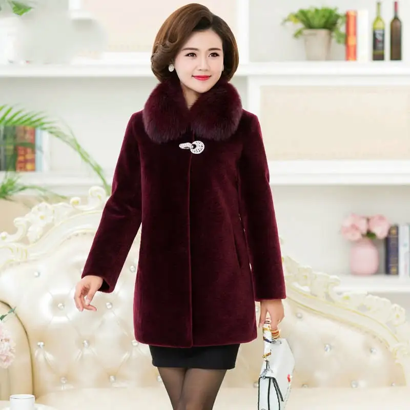 

2021 Women Autumn Winter Real Sheep Shearing Coat Female Granular Real Lamb Fur Jackets Ladies Solid Loose Thick Outwears K307
