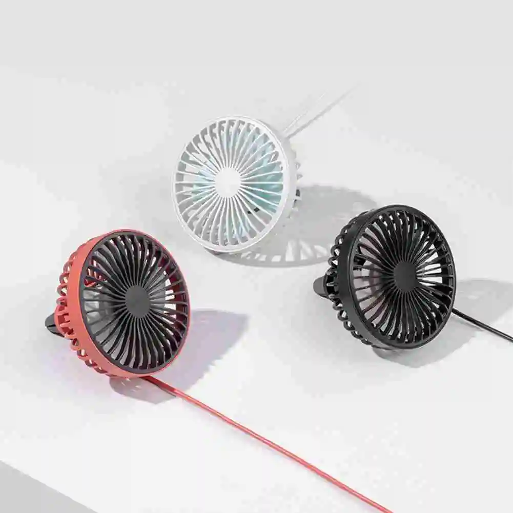 

Colorful Car Usb Fan 360 Degree Rotatable LED Lights USB Power Car Auto Powerful Cooling Air Fan For Car Air Vent Mounted