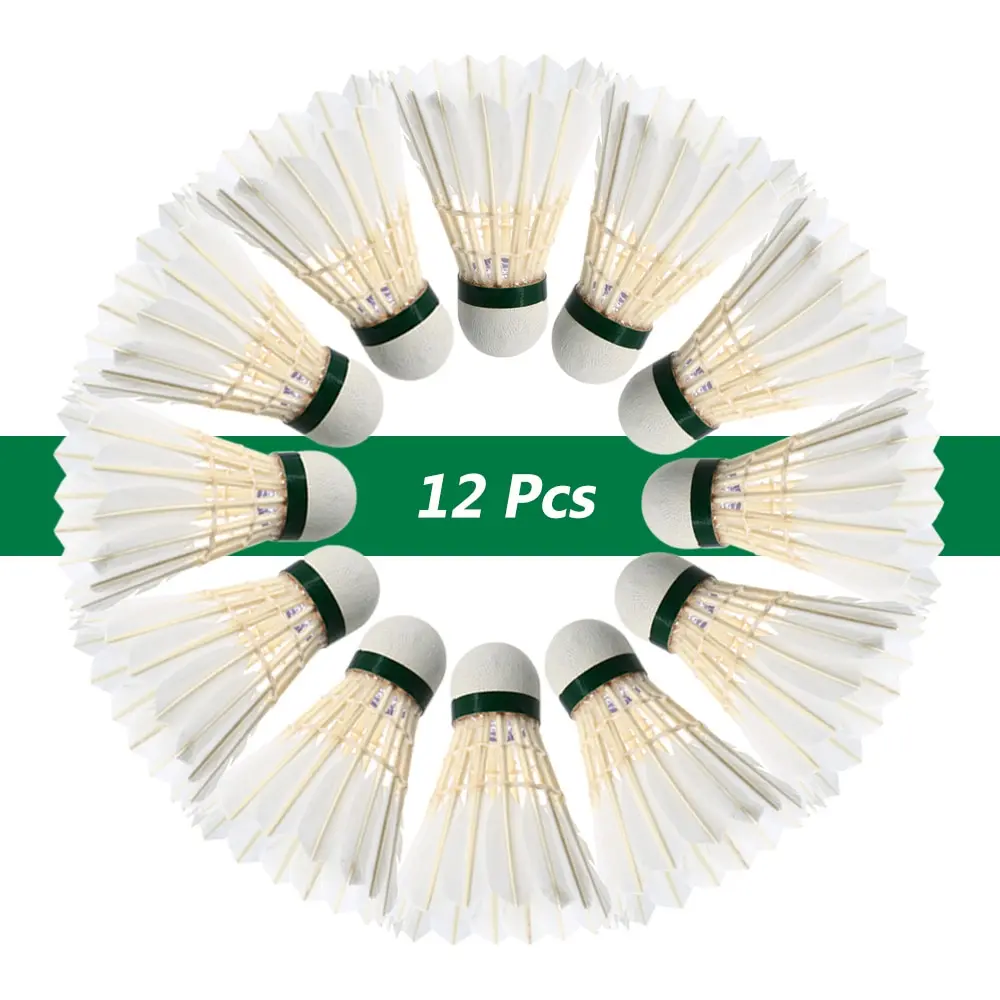 12 шт./компл. из гусиного пера для бадминтона Волан белый помещений и улицы