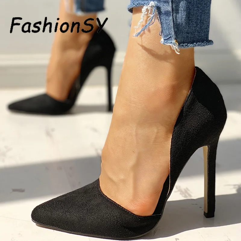 Туфли-лодочки на тонком высоком каблуке новые пикантные женские разноцветные