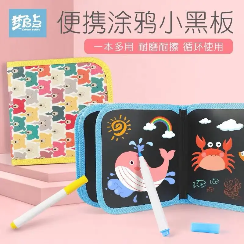 

1 Set Portable Soft Chalk Drawing Board Baby DIY Drawing Book Coloring Book With Water Chalk Kid Painting Blackboard