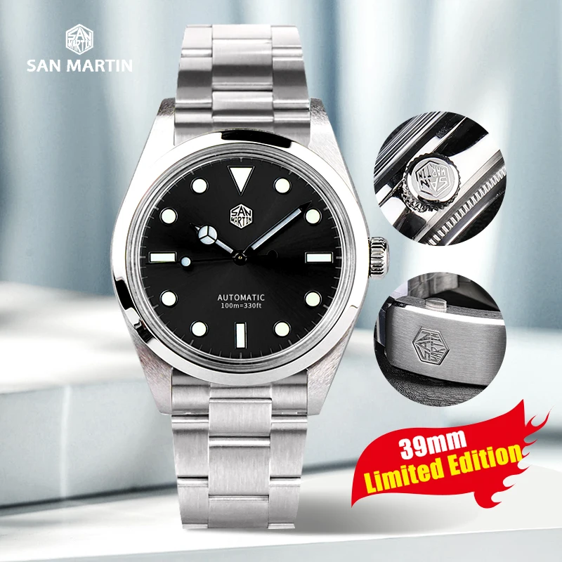 

San Martin Limited Edition Watch 39MM SN020 Sunburst Blue Black YN55 Movement BGW9 Automatic Mechanical Diver Watch Men