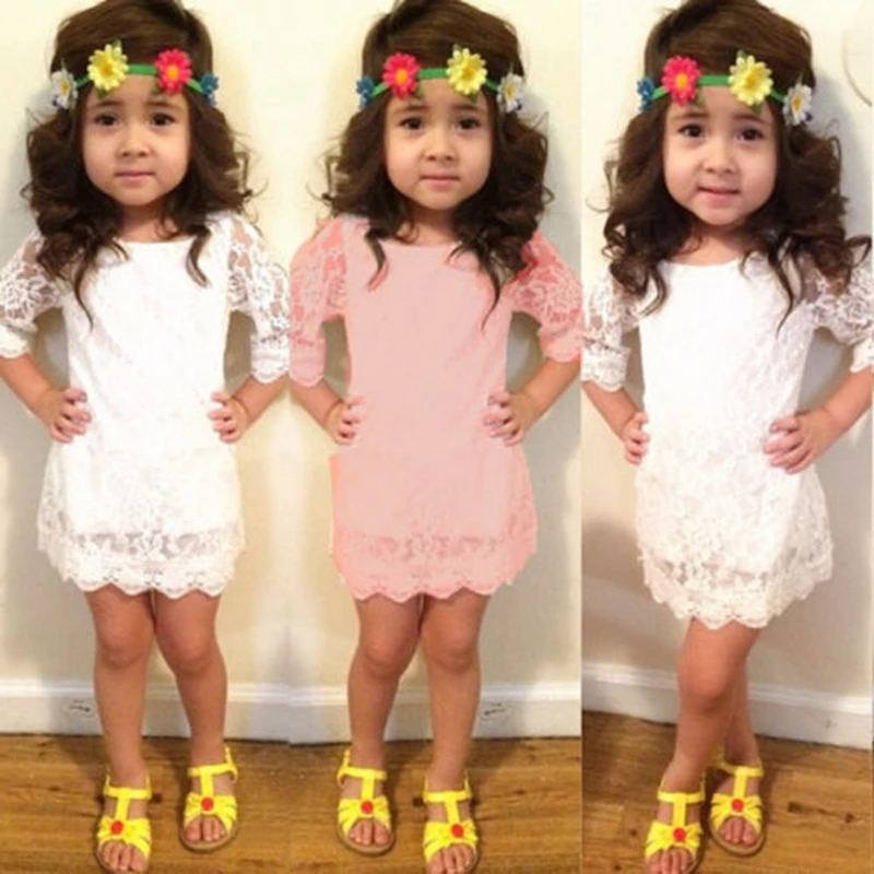 

Toddler Baby Girls Kids Princess Flower Party Prom Tutu Lace Dress