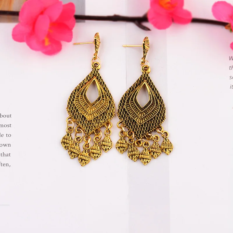 Женские индийские серьги CARTER LISA золотистые и Серебристые этнические с бахромой