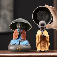 ceramic creative little monk tea strainer tea leaking tea home kung fu tea set accessories tea ceremony decoration