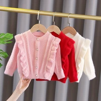 spring girl baby clothes kids knitted cardigan sweater coat for toddler girls baby clothing birthday christmas fungus sweaters