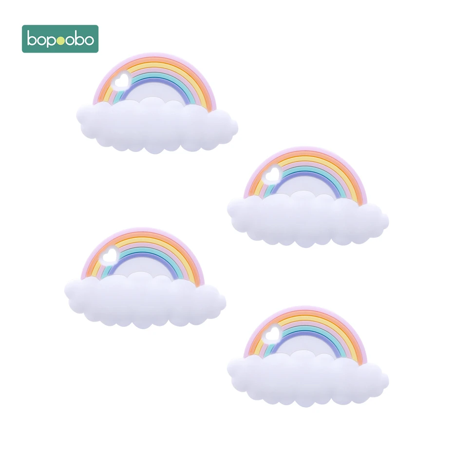 Bopoobo 10 шт. силиконовые радужные жевательные BPA бесплатно грызуны Прорезыватель крошечный стержень Детские трофеи пищевой силиконовый Прорезыватель для зубов продукты
