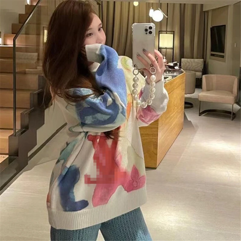 

Новинка 2021, женские роскошные брендовые пуловеры с буквенным принтом, женские высококачественные свитера, женские осенние дизайнерские св...