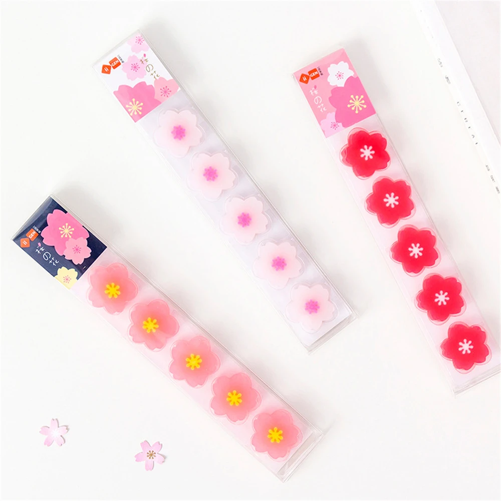 5 шт./упак. Творческий вишня в цвету карандашный ластик для школы офиса поставить