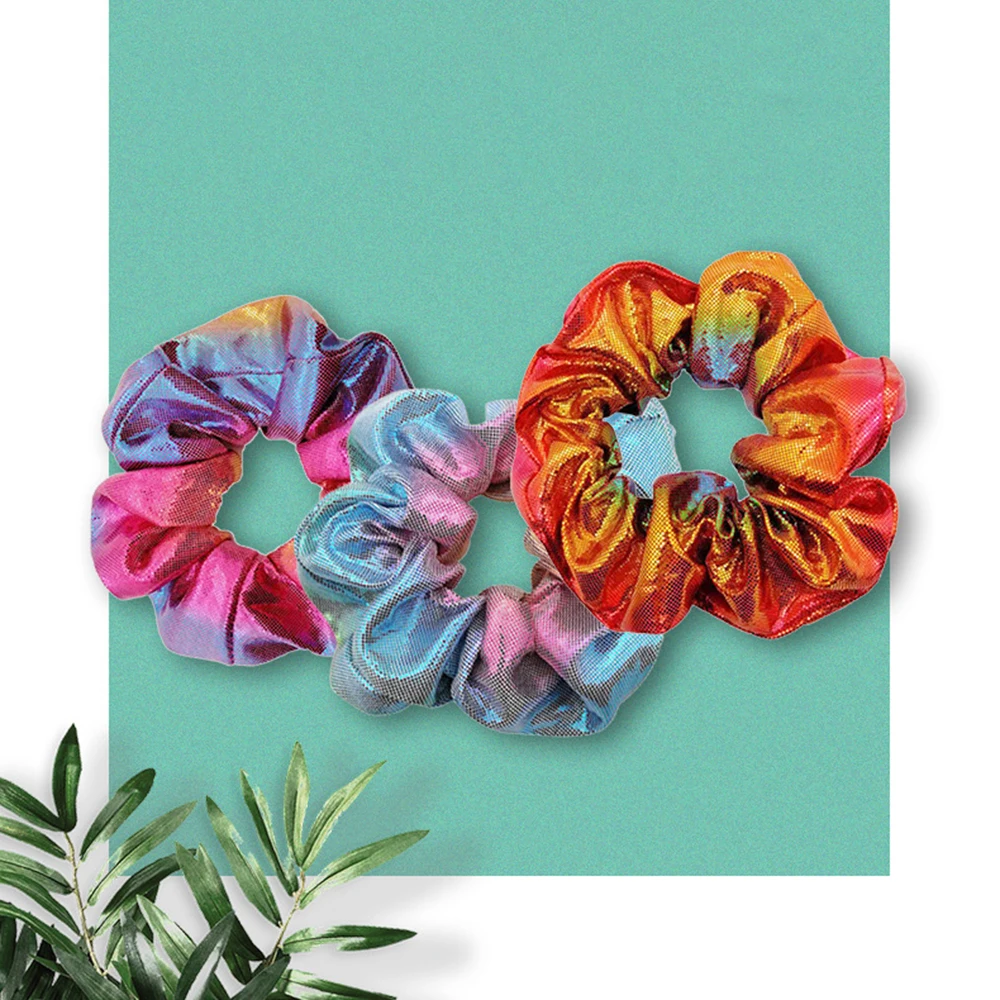 

Metallic Laser Elastic Hair Band For Women Girls Scrunchies Hair Rubber Ties Ponytail Holder Headband Hair Accessories