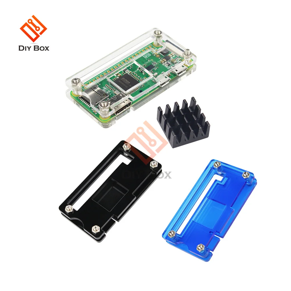 

Raspberry Pi Zero W акриловый чехол 3 цвета корпус + радиатор прозрачный черный синий акриловый корпус Корпуса для RPI Zero W