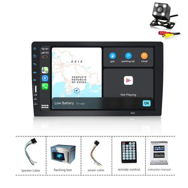 Автомобильный радиоприемник мультимедийный видеоплеер 1din с сенсорным экраном 9