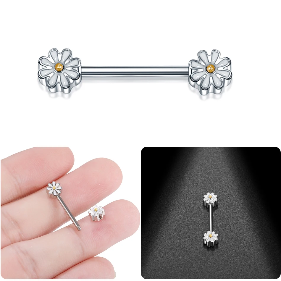 

2020 Мода, 1 шт., винт для сосков из нержавеющей стали для пирсинга, гвоздики, цветок для женщин, пирсинг, ювелирные изделия, кольца для сосков