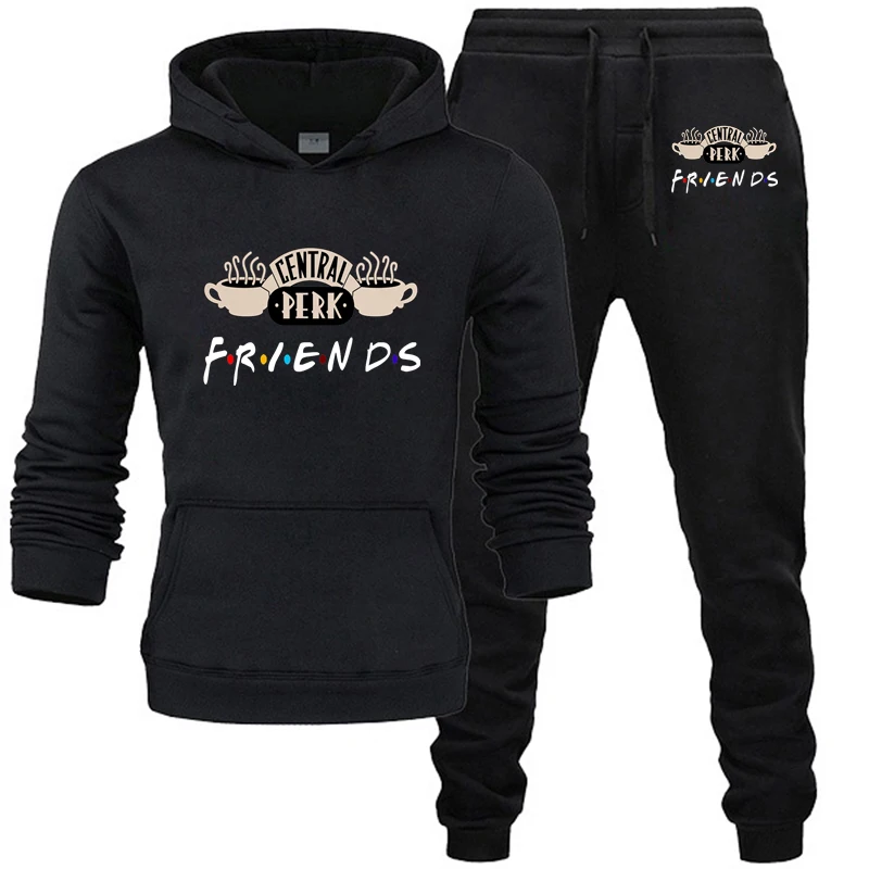 

Друзья ТВ шоу наборы спортивный костюм для мужчин Толстовка с капюшоном шнурок наряд спортивная одежда 2020 друзья мужской костюм пуловер ко...