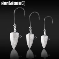 hunthouse metal jig head coating fishing hooks texas spinning jigging hook 20g 30g 40g for soft lure fish accessories tackle