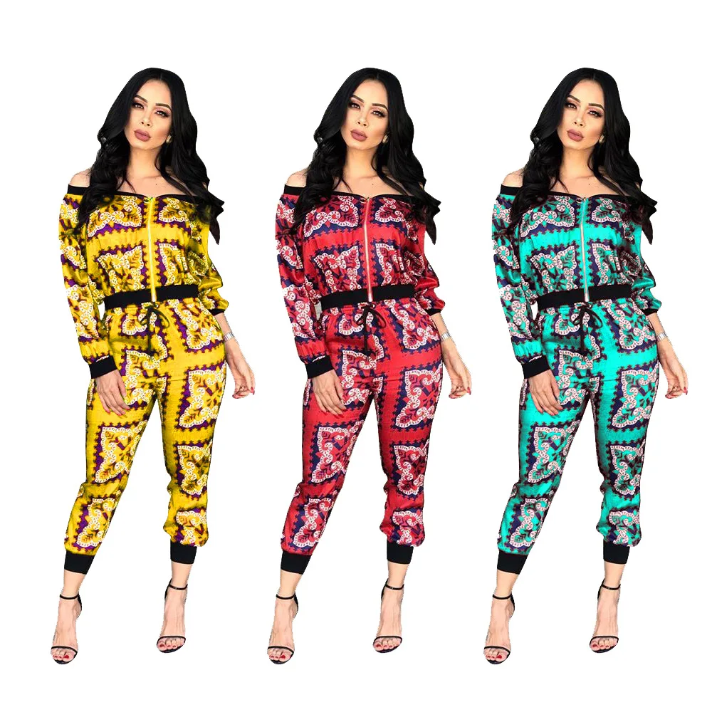 2019 Новая модная африканская одежда для Леди Топ dashiki и брюки костюм платье