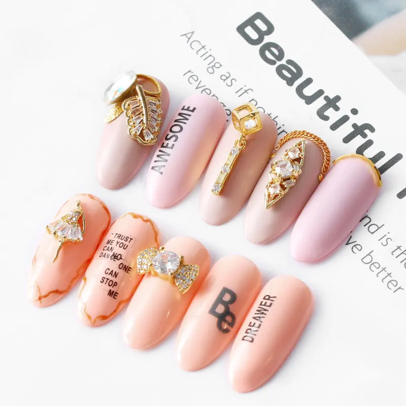 Fashion 3D Zircon Nail Art Jewelry Japanese Alloy Rhinestones Diamonds Metal Chains Decorations Charm Crystal Ornaments | Красота и