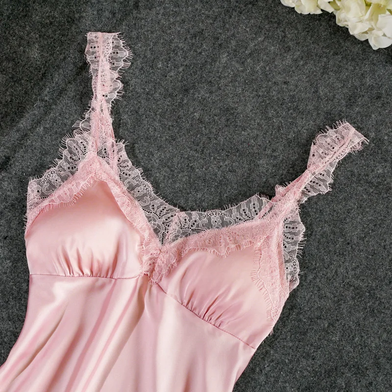 Fiklyc underwear women's sexy padded chest robe& gown sets lace& satin patchwork V-neck mini nightdress+ robes pijamas NEW
