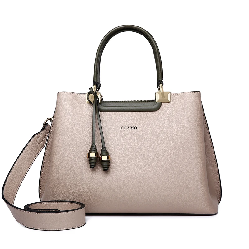 

100% Genuine Leather Handbags 2021 New Portable Messenger Large Capacity Versatile Shoulder Bag Purses Crossbody Grand Sac Femme