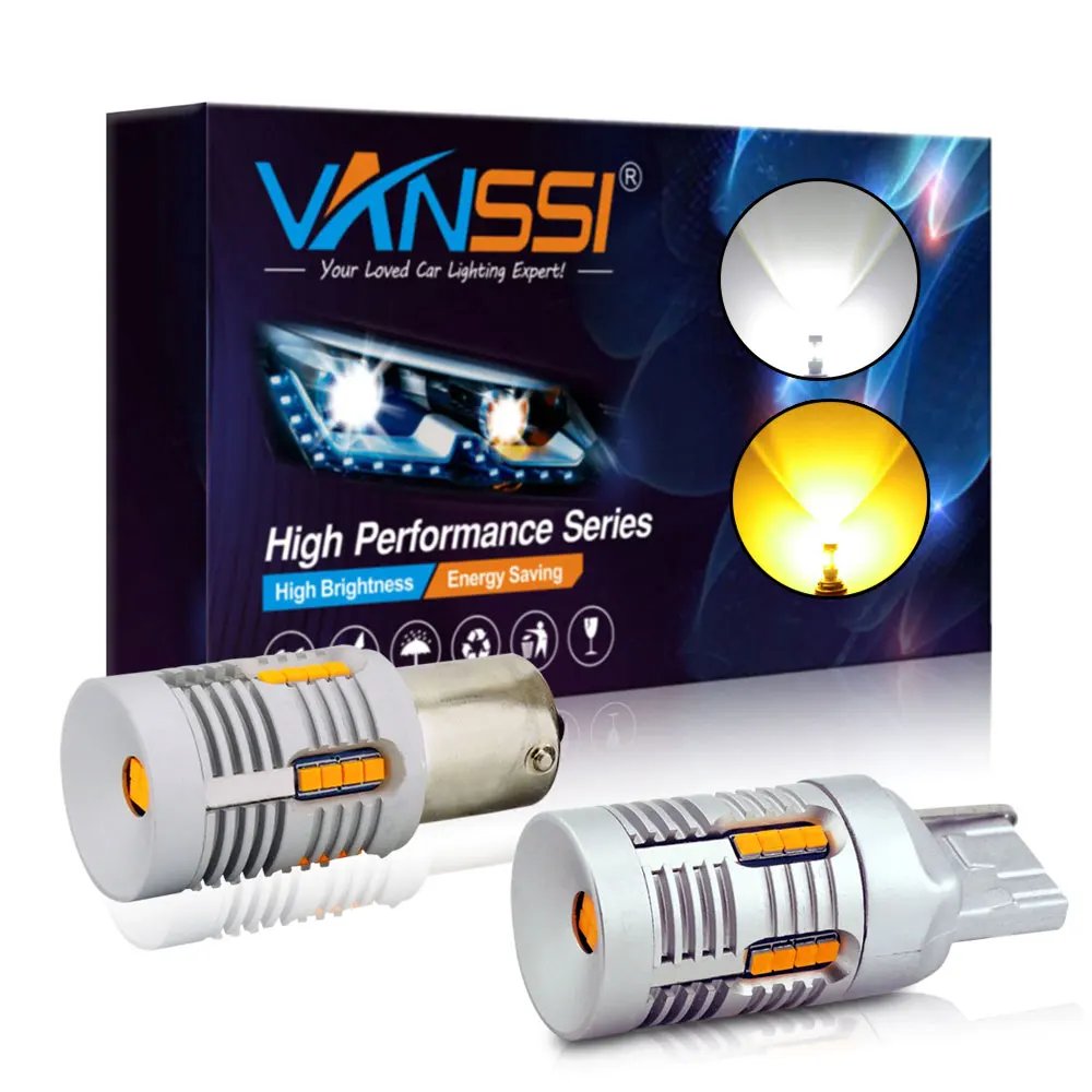 VANSSI T20 7440 W21W 7440NA WY21W 1156 BA15S P21W Bau15s 7507 PY21W светодиодный светильник Canbus без ошибок