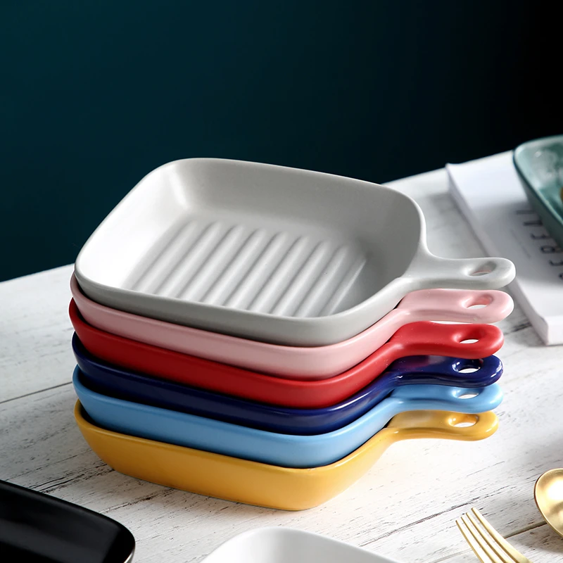 Посуда для выпечки Кухонные сковороды круглая квадратная форма с ручкой