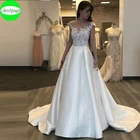 Женское свадебное платье It's yiiya, белое кружевное платье с рукавами-крылышками и карманами на лето 2021