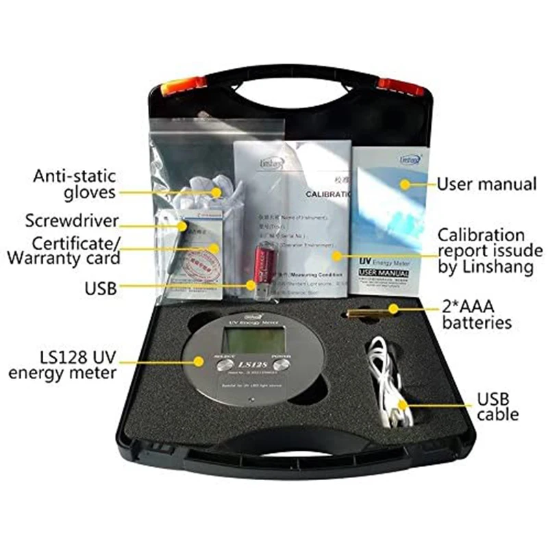 LS128 портативный цифровой UV умный измеритель энергии для измерения Температура