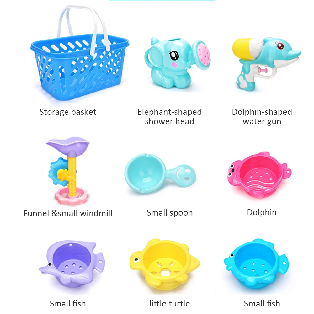 

Cute Cartoon Baby Bath Toys Animal Elephant Baby Water Toy Infant Bath Toy Set Parent-child Interaction Water Spraying Toy