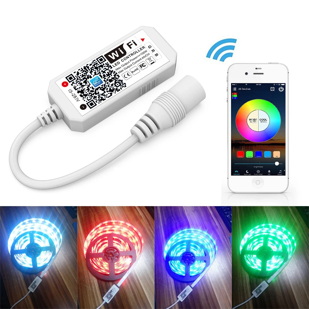 Мини RGB Wifi умный контроллер диммер выход 3 канала работает с телефоном 16 миллионов