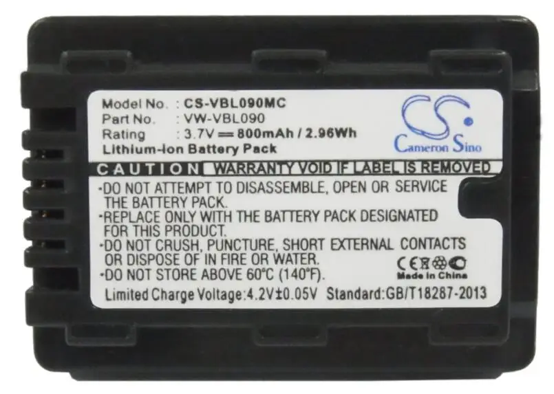 Cameron sino 800 мА/ч батарея для цифрового фотоаппарата PANASONIC HDC-HS60K-SD40-SD60-SD60K-SD60S SDR-T50-T50K-T55
