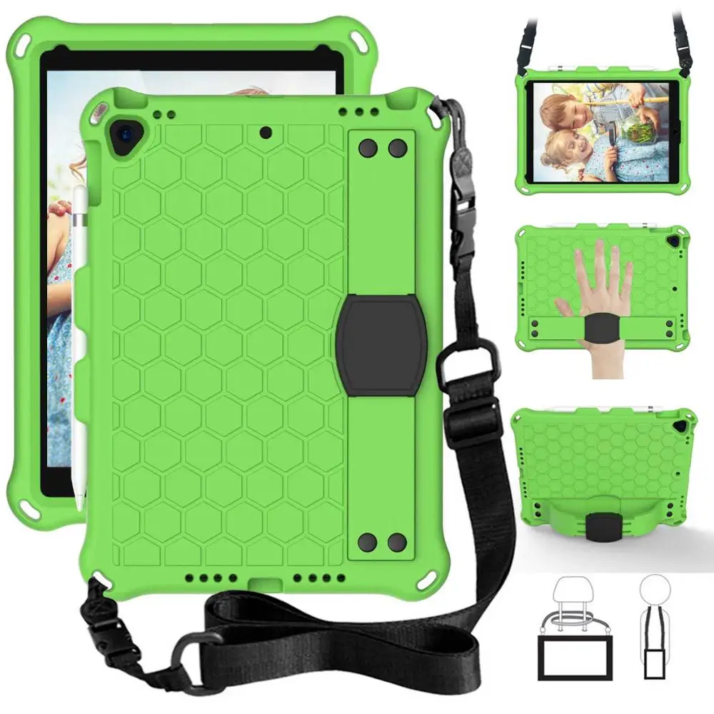 Kid Case for iPad Pro 10.5 2019 Honeycomb Design Child Shockproof EVA Rubber Silicone Stand Case Cover for iPad Air 4 10.9 Coque