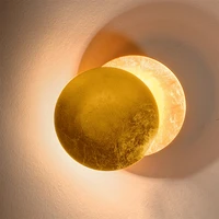indoor living room moon concept solar eclipse wall lamp nordic aisle stairs bedroom bedside vintage sconces mounted lighting