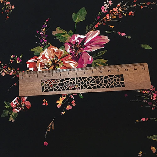 Шелковый крепдешин с черным дном плотный 19 мам SCDC940 | Дом и сад