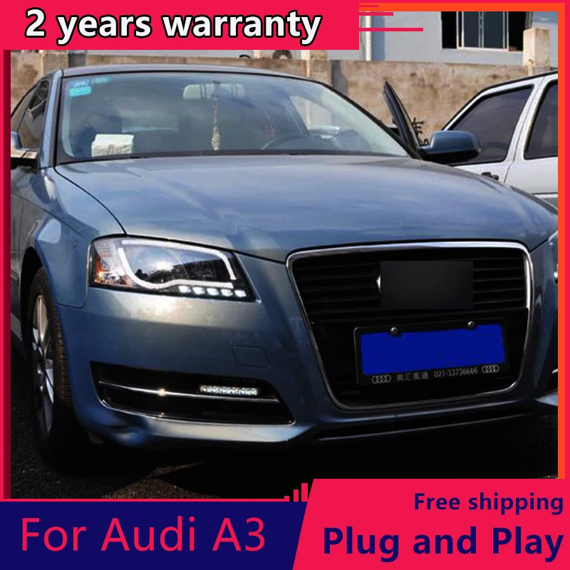 Стайлинг автомобиля KOWELL для AUDI A3 фары 2008-2012 передняя светодиодная фара DRL