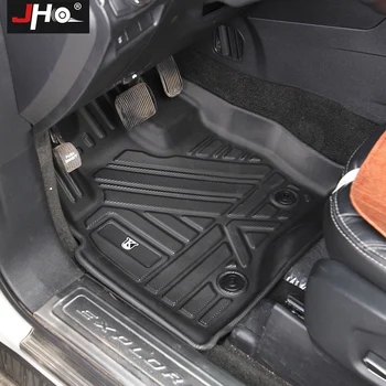 JHO TPE Car Rubber Floor Mat Carpet Cover For Ford Explorer 2011-2019 2018 2017 2016 2015 2013 Interior Accessories
