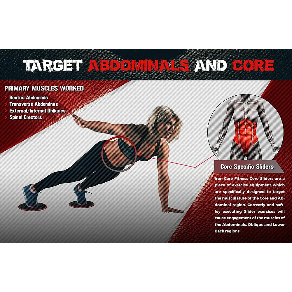 1 Pair Body Ultimate Dual Sided Home Gliding Disc Fitness Equipment Exercise Workout Gym Accessories Abdominal Yoga Iron Core | Спорт и